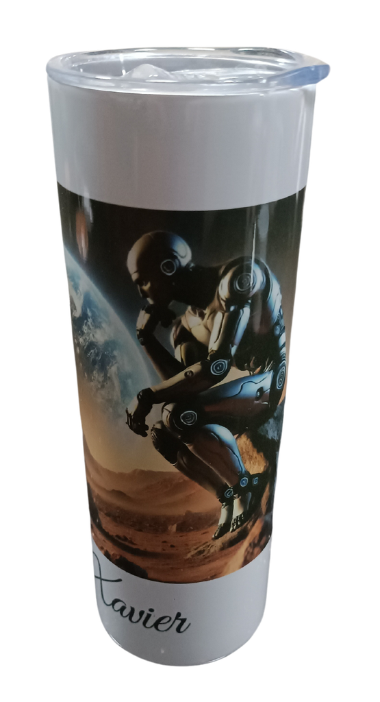 Tumblers - minces à double paroi en acier inoxydable de 500 ml avec couvercle et paille