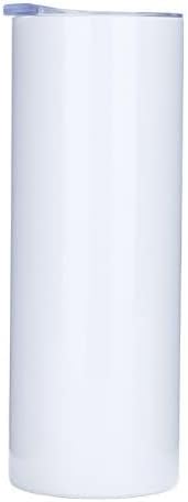 Tumblers - minces à double paroi en acier inoxydable de 500 ml avec couvercle et paille