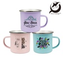 Tasse émaillée 12oz, avec rebord en acier argenté, Orca™ Coating